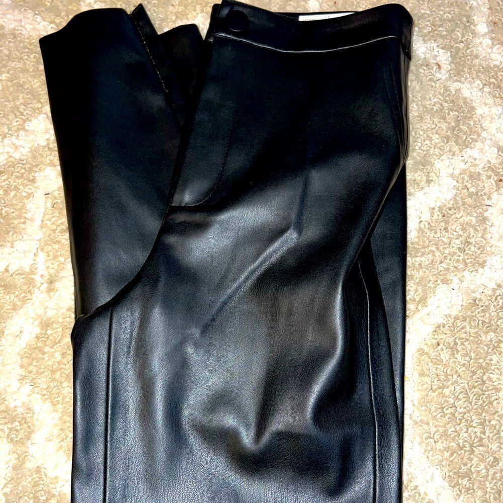 Black Faux Leather Pants - Women